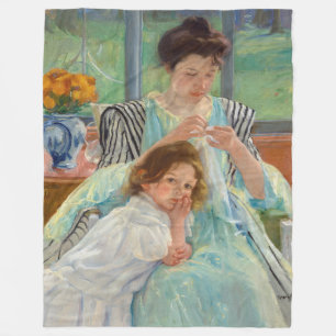Manta Polar Mary Cassatt - Joven Madre Cosiedo