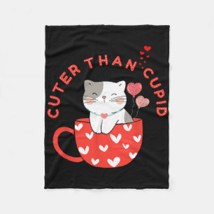 Manta Polar Más lindo que Cupido Gatito Kawaii en taza Pelaje