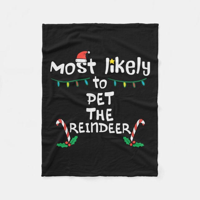 Manta Polar Más probables Navidades de renos Mascotas Navidad (Anverso)