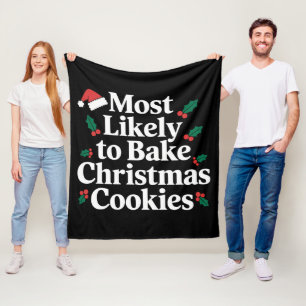 Manta Polar Más Propenso a Hornear Galletas de Navidad Familia