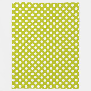 Manta Polar Masa/aceituna con puntos de Polka blanco