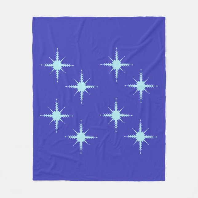 Manta Polar Masa con hermosos copos de nieve (Anverso)