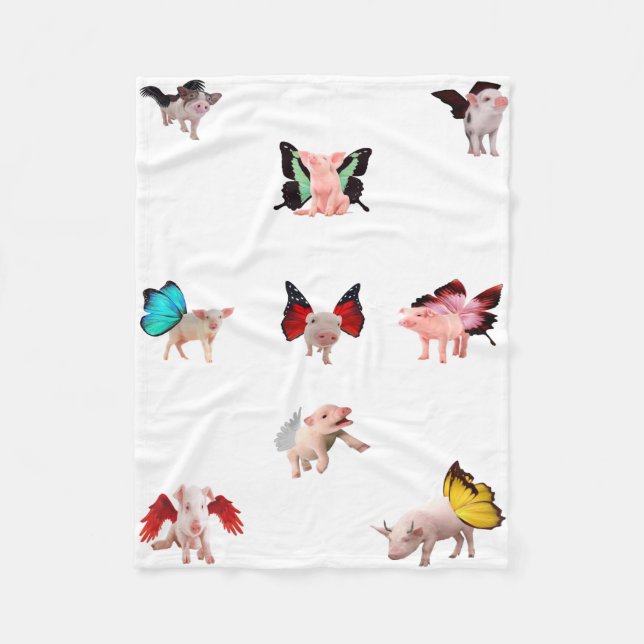 Manta Polar Masa de cerdos voladores (Anverso)