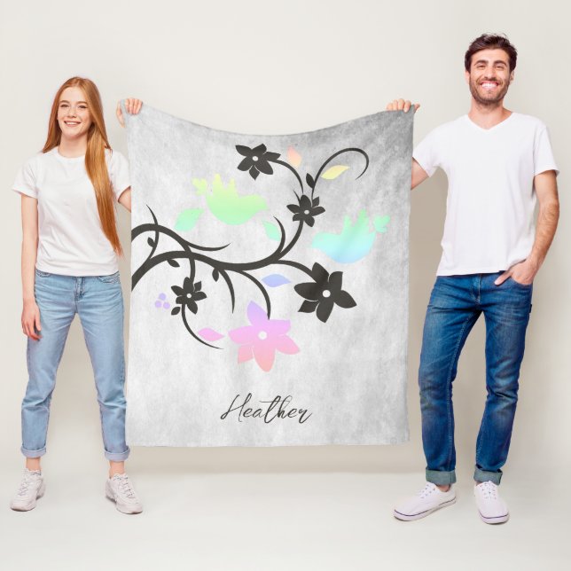 Manta Polar Masa de flechas Rainbow Pastel Lovebirds (In situ)