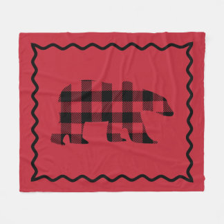 Manta Polar Masa de fleche de madera roja y negra