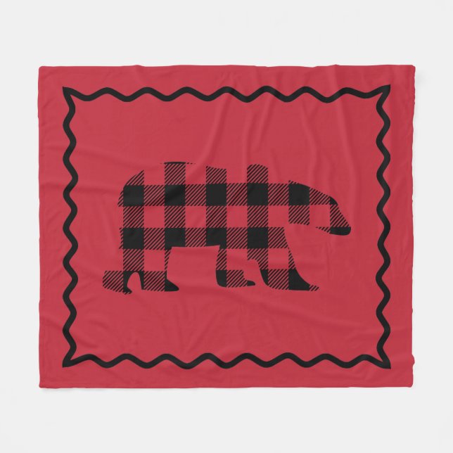 Manta Polar Masa de fleche de madera roja y negra (Frente (Horizontal))