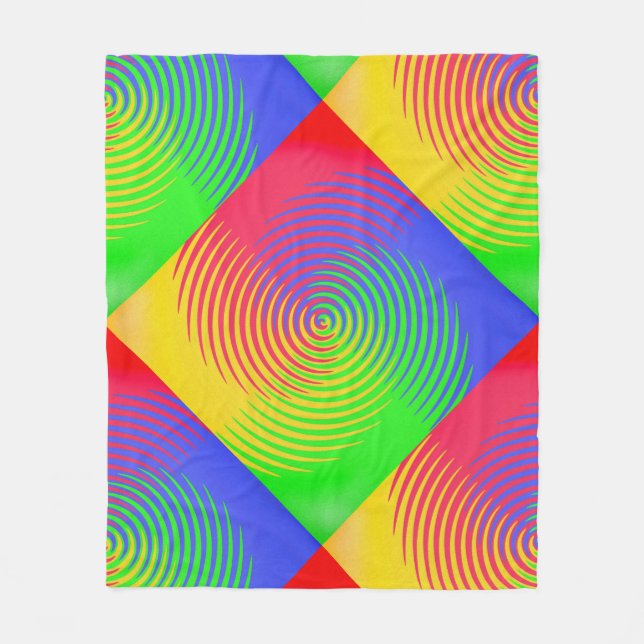 Manta Polar Masa de fletes en espiral arco iris (Anverso)