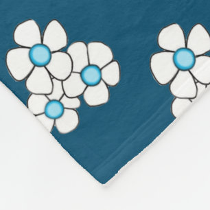 Manta Polar Masa de la Fleece Daisy Centrada en Turquesa
