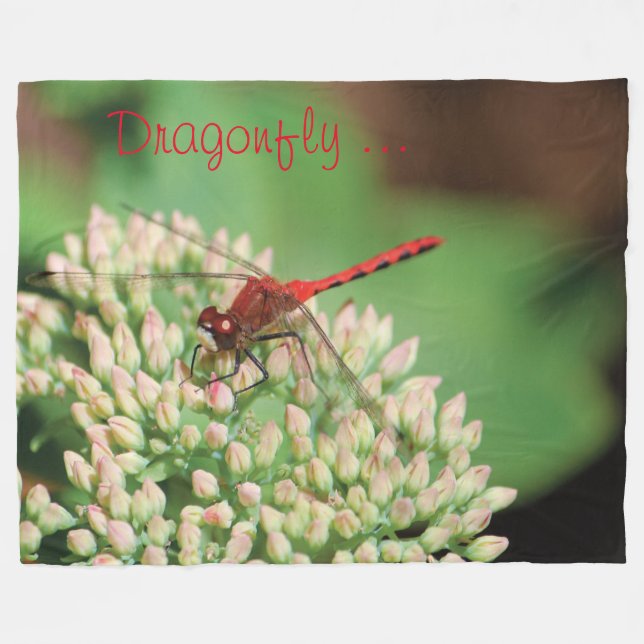 Manta Polar Masa de la Fleece Dragonfly roja (Frente (Horizontal))