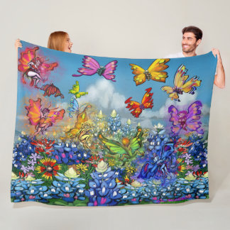 Manta Polar Masa de la Fleece Flores Silvestres Pixies Celebra