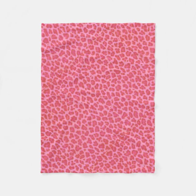 Manta Polar Masa de la Fleece Pink Leopard Skyline (Anverso)