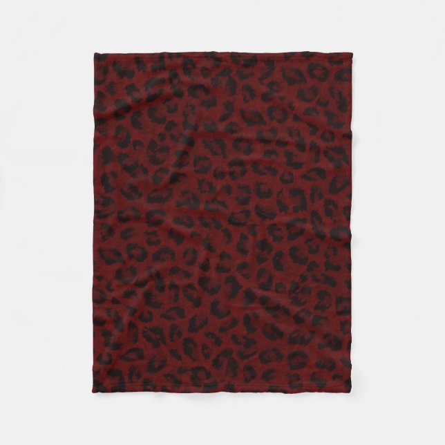 Manta Polar Masa de la Fleece Red Leopard Skin (Anverso)