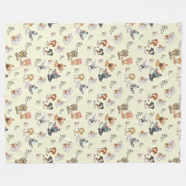 Manta Polar Masa de la fleta amarilla, grande de 60" x 80" (Frente (Horizontal))