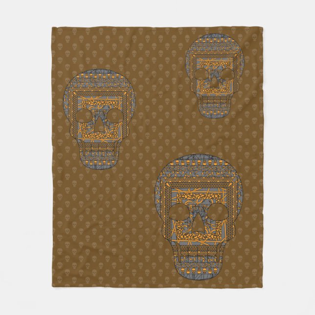 Manta Polar Masa de la fleta del cráneo de Halloween (Anverso)