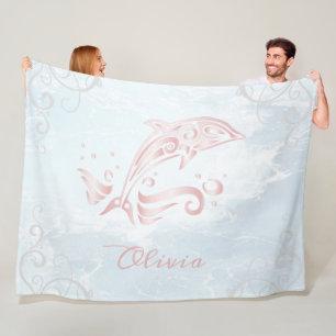 Manta Polar Masa de la flota personalizada de delfines rosados