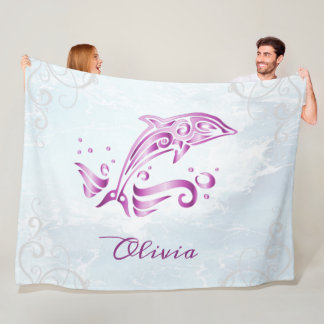Manta Polar Masa de la flota personalizada del delfín magenta