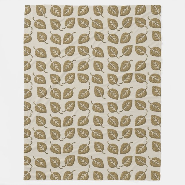 Manta Polar Masa de patrón de hojas de oro (Anverso)