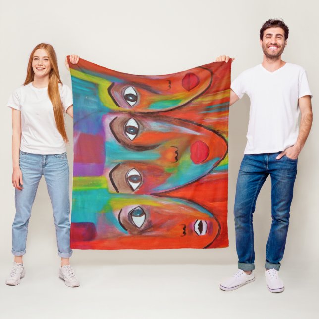 Manta Polar Masa de pintura al óleo de una mujer africana (In situ)