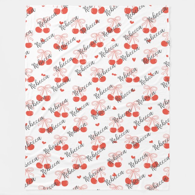 Manta Polar Masa personalizada con cerezas (Anverso)