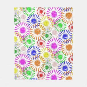 Manta Polar Masa Sherpa Burst de Flores Doloridas