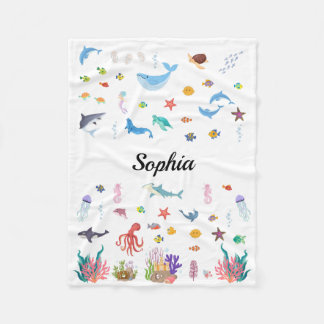 Manta Polar Masa Temática Oceánica Para Bebés, Niños, Adultos