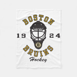 Manta Polar Máscara de hockey de los Boston Bruins gris con li