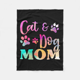 Manta Polar Mascota Cat Dog Mom Shirt Para Mujeres