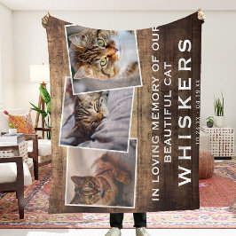 Manta Polar Mascota Collage de fotos de gato/perro en memoria 