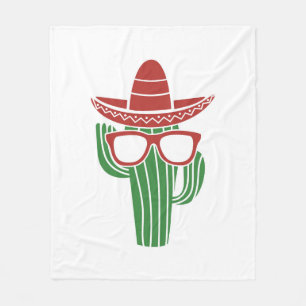 Manta Polar Mascota de cactus de Guay con gorra y gafas en