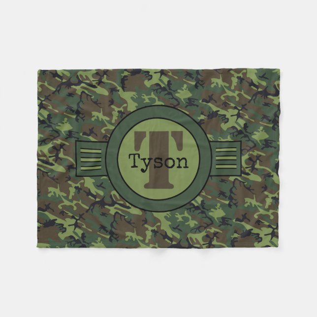 Manta Polar Mascota de la flota de camuflaje verde personaliza (Frente (Horizontal))