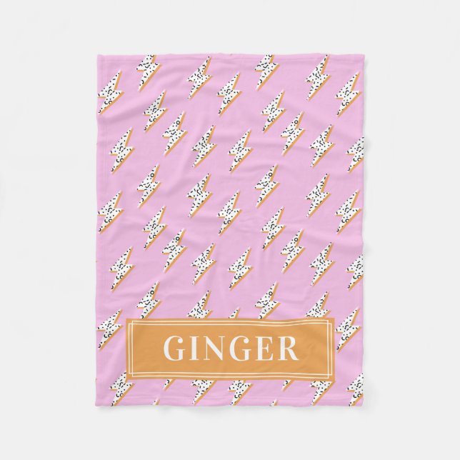 Manta Polar Mascota de monograma de arte pop de pinza luminosa (Anverso)