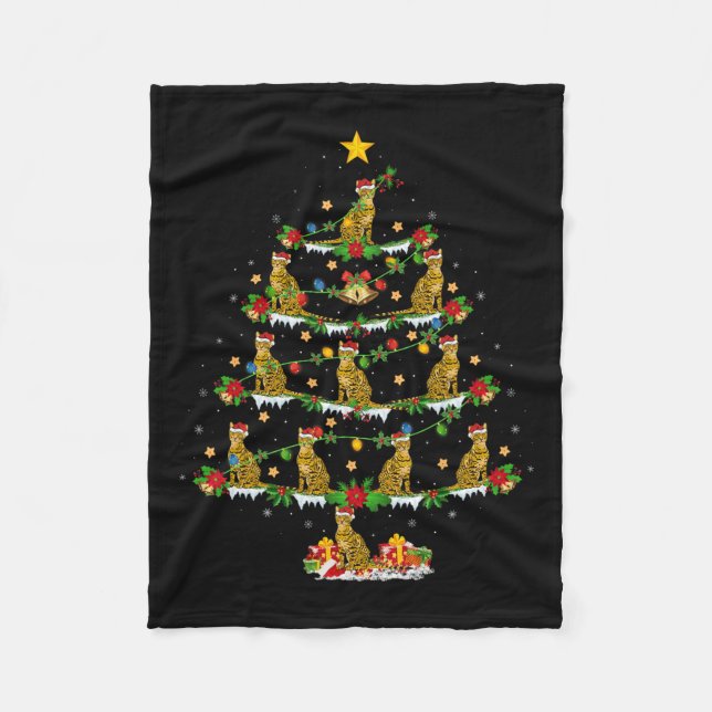 Manta Polar Mascota de Navidad animal enciende a Navidades gat (Anverso)