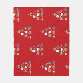 Manta Polar Mascota de Navidades rojos con temas de perro