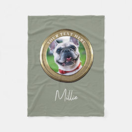 Manta Polar Mascota de personalizado 2 Verde foto y texto jaul