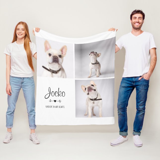 Manta Polar Mascota en memoria de perros Collage de fotos Pérd (In situ)