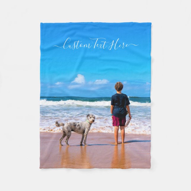 Manta Polar Mascota Foto Bebé Fleece Blanket Personalizado Tex (Anverso)