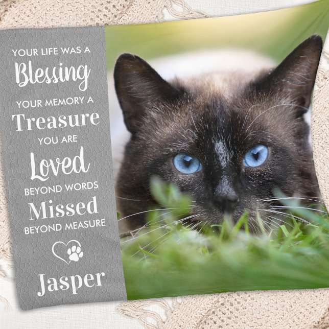 Manta Polar Mascota Memorial Personalizado recuerdo Poema Gato (Subido por el creador)