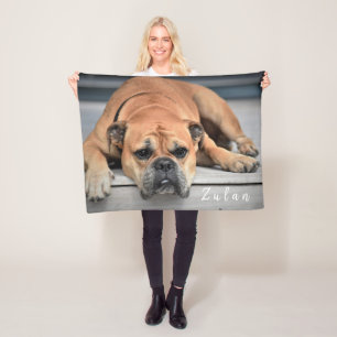 Manta Polar Mascota Perro Chubby Bulldog continental