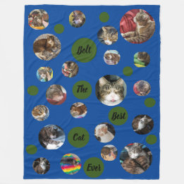 Manta Polar Mascota Polka Dot Foto Keepsake Blue Fleece Blanke