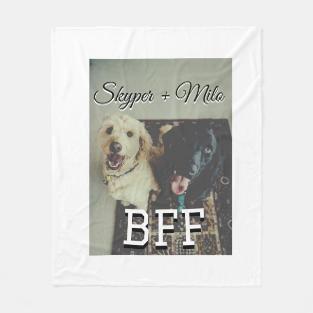 Manta Polar Mascotas amigos bestias agregar nombre mascota fot (Anverso)