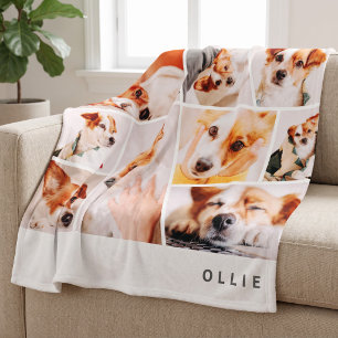 Manta Polar Mascotas Colage Moderno Simple Personalizado 9 Fot