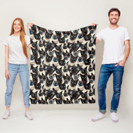 Manta Polar Mascotas Patrón Gatos Siameses Lindos