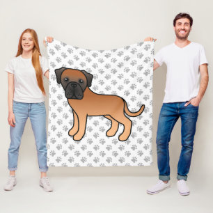 Manta Polar Mastín inglés albaricoque Perro de dibujos animado