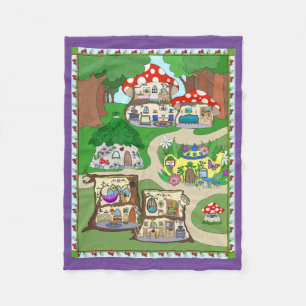 Manta Polar Mat/Blanket de juego de hadas para muñecas pequeña