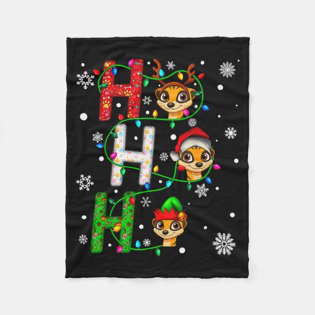Manta Polar Matching Christmas Santa Hat Ho Ho Ho Meerkat Anim (Anverso)
