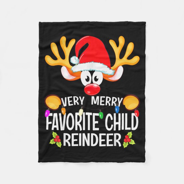 Manta Polar Matching Christmas Very Merry Favorite Child Reind (Anverso)