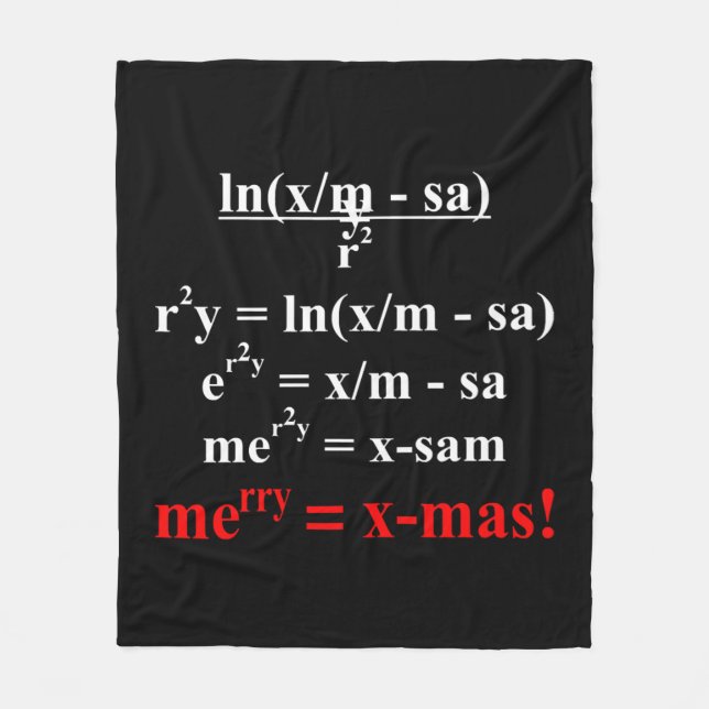Manta Polar Matemáticas Ecuaciones Feliz Navidad (Anverso)