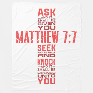 Manta Polar Mateo 7:7 Biblia Verse fondo