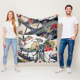 Manta Polar Materia textil japonesa del kimono del vintage