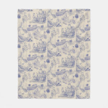 Maternidad Moderna Toile de Jouy en Periwinkle